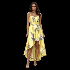 Women's Yellow Floral Dress, M